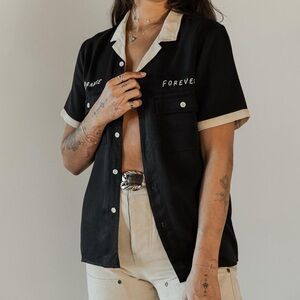 P&Co paradise forever bowling shirt (fits S-M) (embroidered)